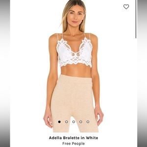 FREE PEOPLE Adella Bralette Floral Bra in White Sz S
